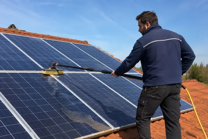 Nettoyage et entretien de panneaux solaires à Fontjoncouse